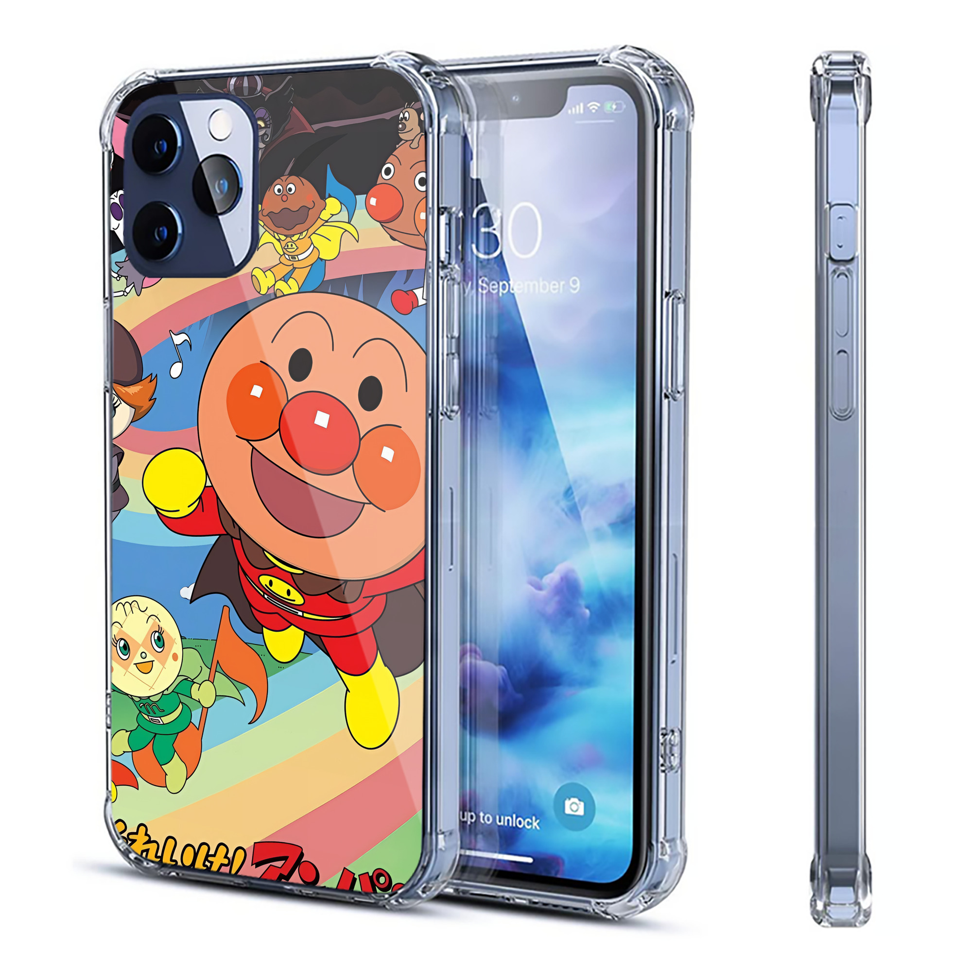 （画像用） アンパンマン Anpanman 【iPhone 12シリーズ対応】透明スマホケース（クリアソフトケース）